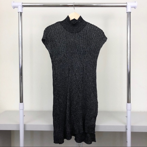 NWT Nasty Gal Foxiedox Knit Side Slit Mock Sweater - Picture 4 of 8